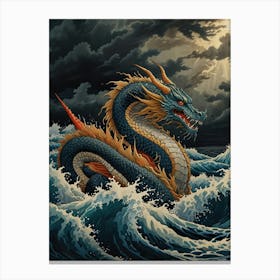 Dragon In The Ocean 1 Canvas Print