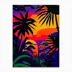 Tropical Plants Abstract Sunset 2 Canvas Print