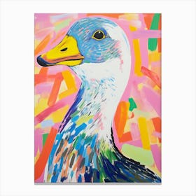 Colourful Bird Painting Goose 3 Canvas Print