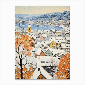 Winter Snow Lucerne   Switzerland Snow Illustration 2 Canvas Print