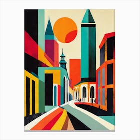 London City Street, Geometric Abstract 1 Canvas Print