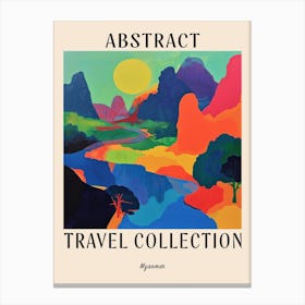 Abstract Travel Collection Poster Myanmar 4 Canvas Print
