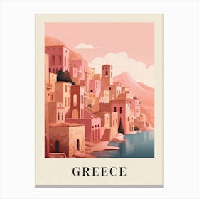 Vintage Travel Poster Greece Canvas Print