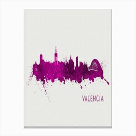 Valencia Spain City Purple Canvas Print