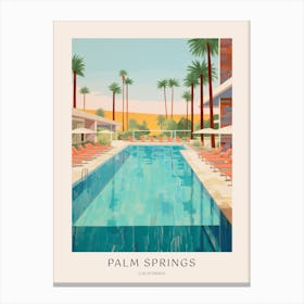 Palm Springs California Midcentury Modern Pool Poster Canvas Print