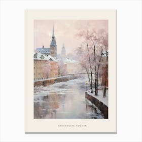 Dreamy Winter Painting Poster Stockholm Sweden 2 Canvas Print