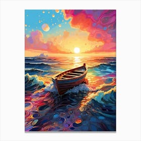 Sunset Boat 1 Canvas Print