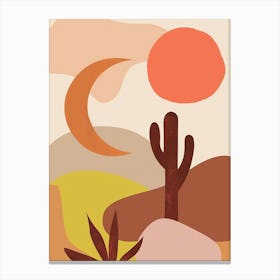 Cactus In The Desert Canvas Print