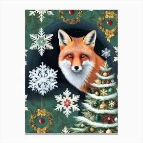 William Morris Christmas Fox 7 Canvas Print