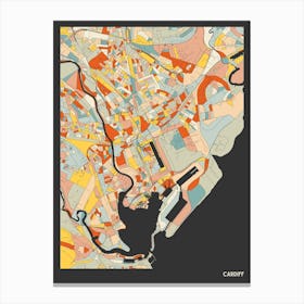 Cardiff Wales Map Canvas Print