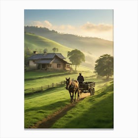 Horse Drawn Wagon In The Countryside Canvas Print