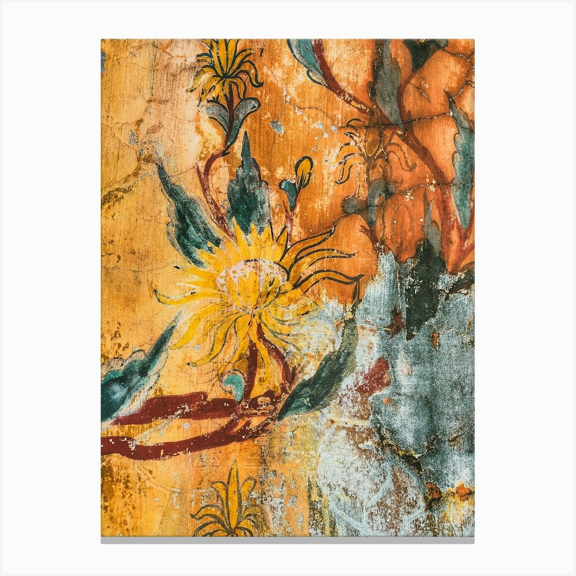 Decaying Wall Painting Vietnam Canvas Print by Paul J Bucknall