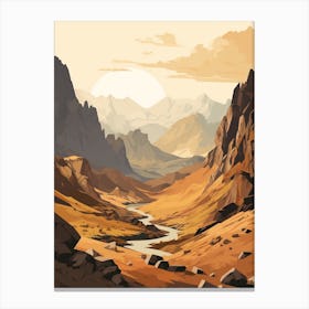 Lares Trek Peru 2 Hiking Trail Landscape Canvas Print