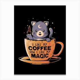 Black Coffee - Cute Cat Dark Magic Gift Canvas Print