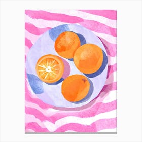 Oranges On A Plate Canvas Print