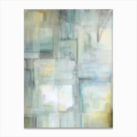 Waterford - Abstract Watercolour Mixed Media Pastel Blue and Yellow Art Canvas Print