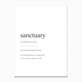 Sanctuary Definition Print Canvas Print