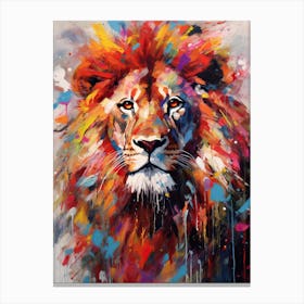Lion Art Painting Abstract Impresionist Style 1 Canvas Print