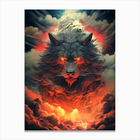 Wolf In The Clouds 6 Canvas Print