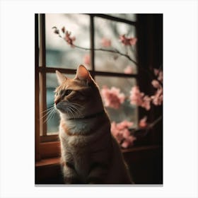 Cat Sitting By The Window 1 Canvas Print