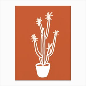 Cactus Line Drawing Austrocylindropuntia Subulata Canvas Print