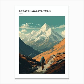 Great Himalaya Trail Nepal 2 Hiking Trail Landscape Poster Canvas Print