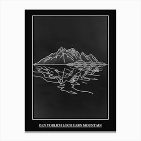 Ben Vorlich Loch Earn Mountain Line Drawing 3 Poster Canvas Print