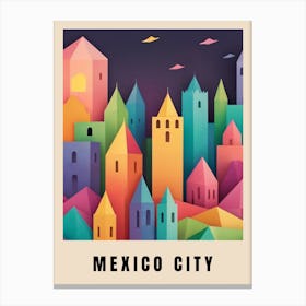 Mexico City Travel Poster Low Poly (13) Canvas Print