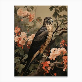 Dark And Moody Botanical Hawk 2 Canvas Print