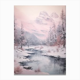 Dreamy Winter Painting Vanoise National Park France 3 Canvas Print