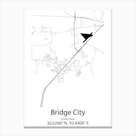 Bridge City,United States Minimalist Map Canvas Print