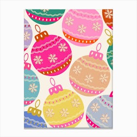 Playful Christmas Baubles Canvas Print