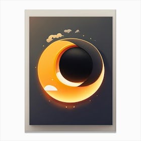 Solar Eclipse Kawaii Kids Space Canvas Print