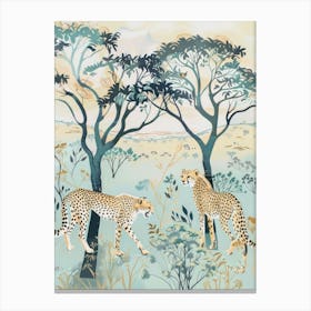 Cheetah Pastels Jungle Illustration 2 Canvas Print