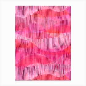 Linear Waves - Pink Canvas Print