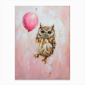 Cute Owl 1 With Balloon Canvas Print