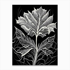 Stonecrop Leaf Linocut 3 Canvas Print