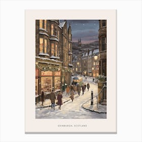 Vintage Winter Poster Edinburgh Scotland 1 Canvas Print