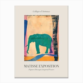 Elephant 3 Matisse Inspired Exposition Animals Poster Canvas Print