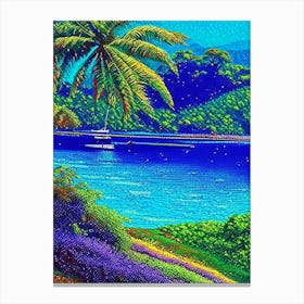 Taveuni Island Fiji Pointillism Style Tropical Destination Canvas Print