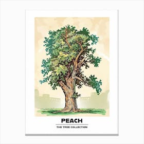 Peach Tree Storybook Illustration 2 Poster Canvas Print