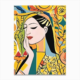 Woman In Yellow Canvas Print