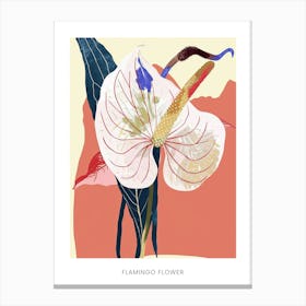 Colourful Flower Illustration Poster Flamingo Flower 4 Canvas Print