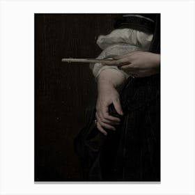 Lady Holding A Knife Canvas Print