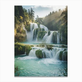 Waterfalls In Croatia Canvas Print