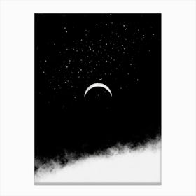 Moon And Stars Canvas Print