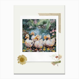 Scrapbook Ducks Fairycore Painting 2 Canvas Print