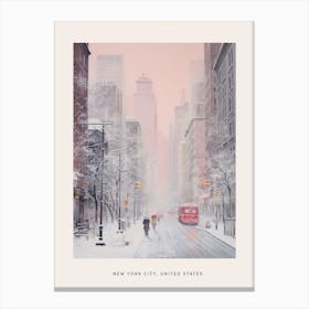 Dreamy Winter Painting Poster New York City Usa 5 Canvas Print