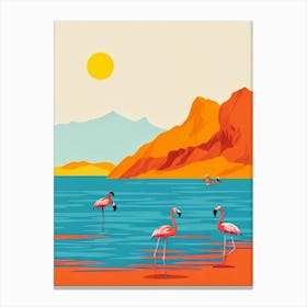 Flamingo Bay Aruba Midcentury Canvas Print