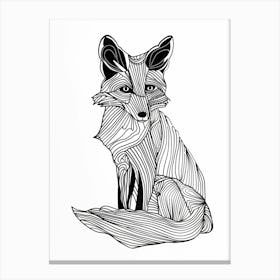 Fox Drawing animal lines art Canvas Print